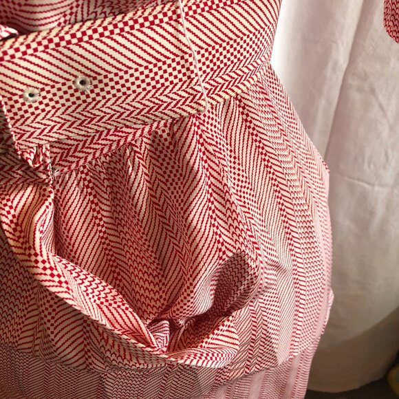 VINTAGE Alcott & Andrews 8 Red 1/2 Sleeve Dress with Belt READ MEASUREMENTS - Picture 2 of 12